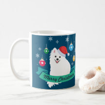 Personalizable perro Spitz japonés Feliz Navidad