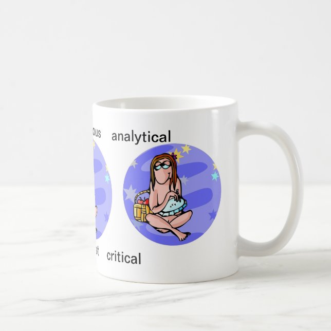 Taza De Café Personalizable Personalizado Rasgos virgo Zodiac (Derecha)