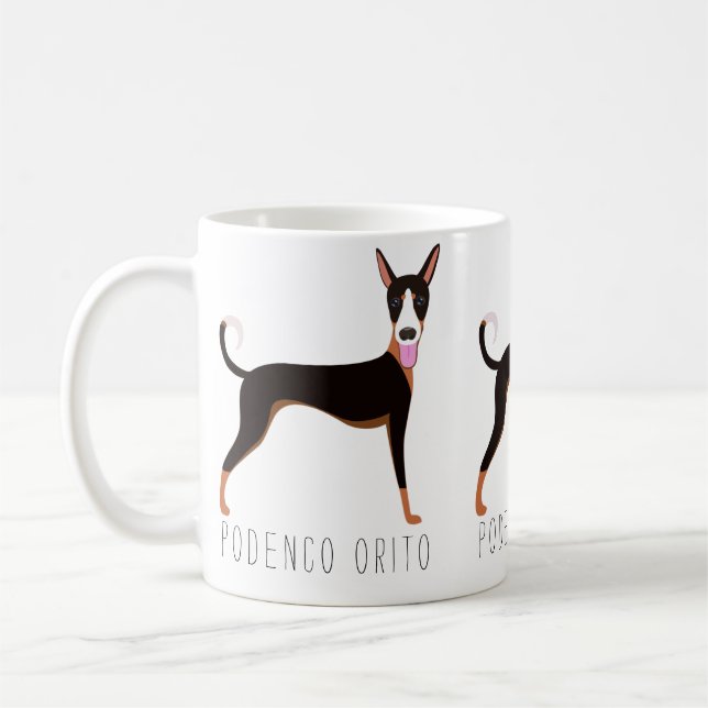 Taza De Café Personalizable Podenco Orito Cartoon Dog (Izquierda)