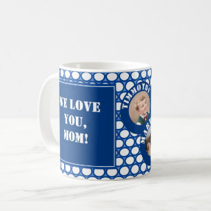 Taza De Café Personalizable Polka-Dot: Mug del Día de la Madre