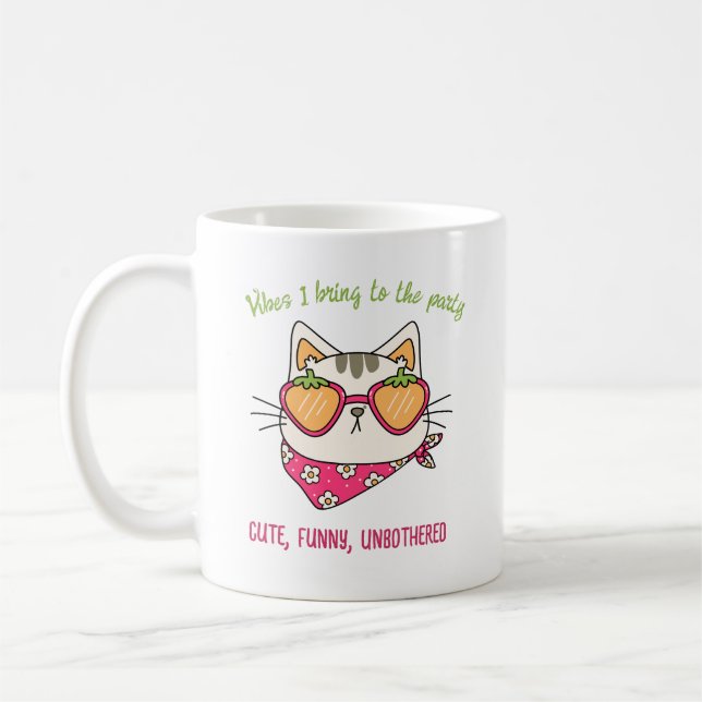 Taza De Café Personalizable Retro Chill Cat Personalidad Vibes  (Izquierda)