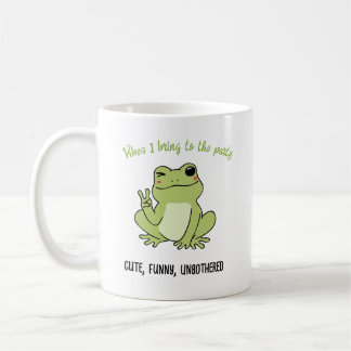 Taza De Café Personalizable Retro Chill Frog Personalidad Vibe