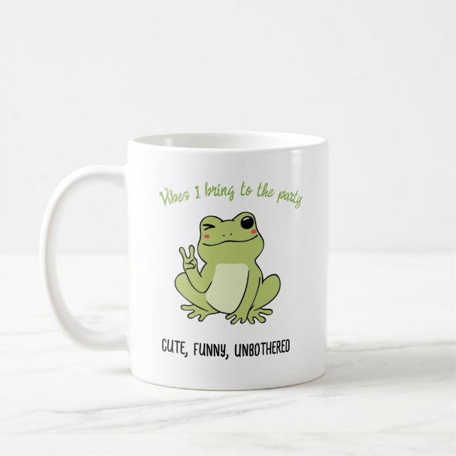 Taza De Café Personalizable Retro Chill Frog Personalidad Vibe  (Izquierda)