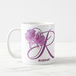 Taza De Café Personalizable Rosemary nombre rosado flores boho