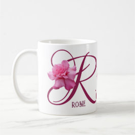 Taza De Café Personalizable Rosie nombre rosa flores boho