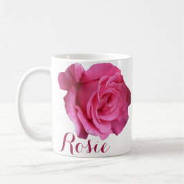 Taza De Café Personalizable Rosie nombre rosa flores boho