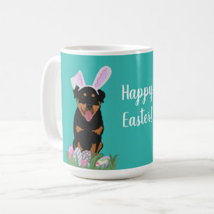 Taza De Café Personalizable Rottweiler Easter