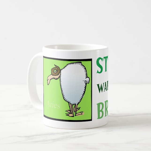 Taza De Café Personalizable Rótulo Zodiaco Personalidad Aries M (Anverso izquierdo)