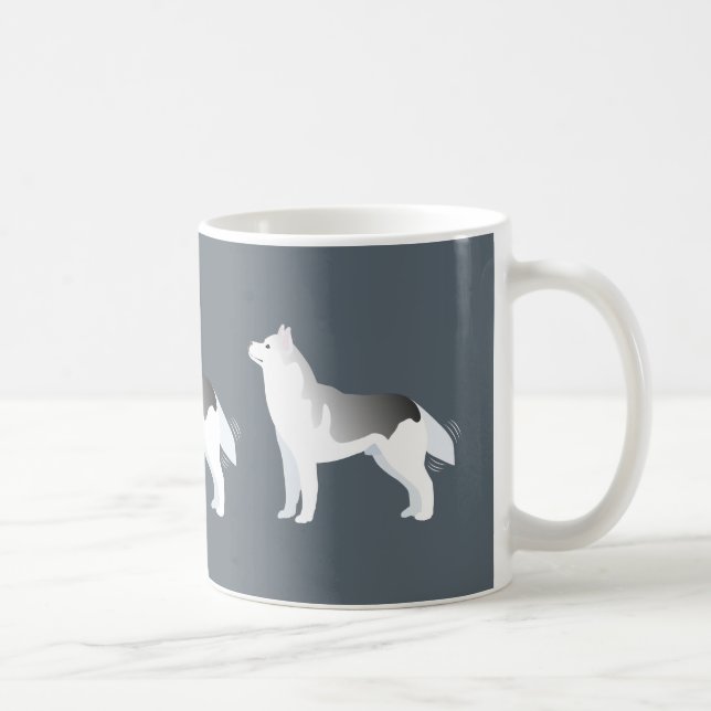 Taza De Café Personalizable Siberian Husky básico de raza plate (Derecha)