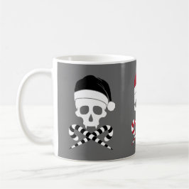 Taza De Café Personalizable Skull Santa Claus