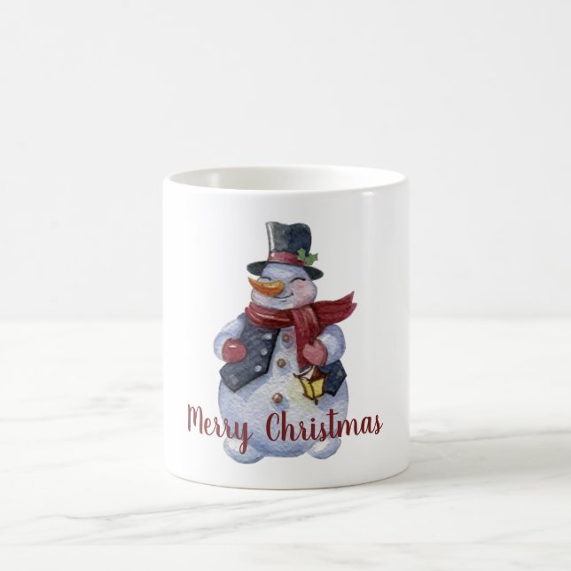 Taza De Café Personalizable Snowman sonriente (Centro)