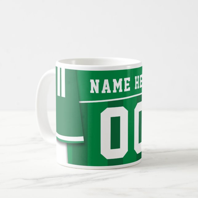 Taza De Café Personalizable Soccer Jersey Mug, Green, Football (Anverso izquierdo)