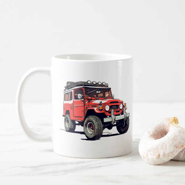 Taza De Café Personalizable Toyota FJ40 Land Cruiser Mug (Con donut)