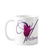 Personalizable Victoria nombre tulipán morado flor