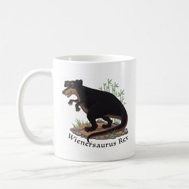 Taza De Café Personalizable Wienersaurus Rex (Izquierda)