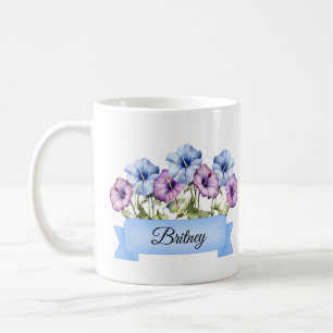 Taza De Café Personalización de la flor de Aster Birt Setiembre