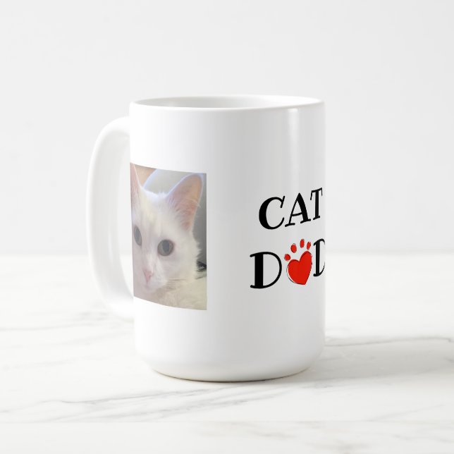 Taza De Café Personalización de la foto de papá del gato en el  (Anverso izquierdo)