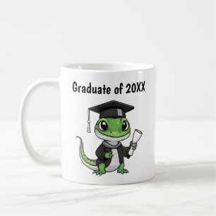 Taza De Café Personalización de la graduación de Lizard Gecko