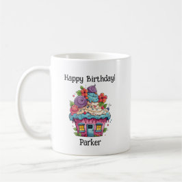 Taza De Café Personalización de la tarta Chica de cumpleaños