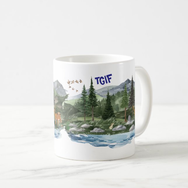Taza De Café Personalización de la vida silvestre alta de las m (Anverso derecho)