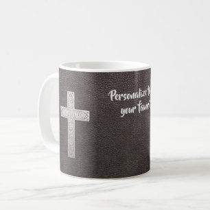 Taza De Café Personalización de Salm Verse Cruz Metalizado Cris