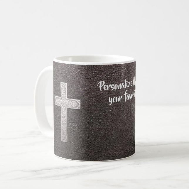 Taza De Café Personalización de Salm Verse Cruz Metalizado Cris (Anverso izquierdo)