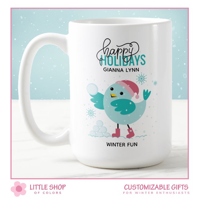 Taza De Café Personalización del juego de Bluebird en la nieve (Subido por el creador)