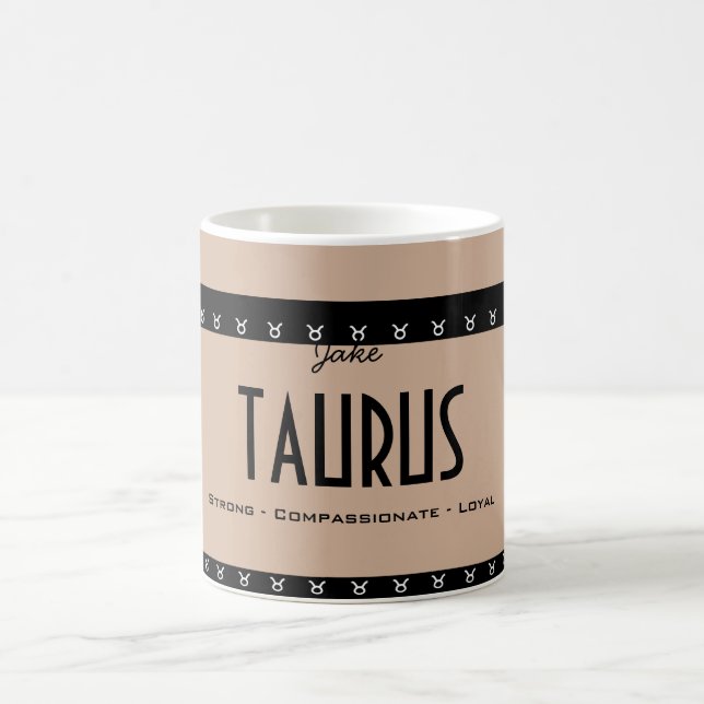Taza De Café Personalización del nombre-color TAURUS cumpleaños (Centro)