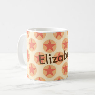 Taza De Café Personalización del patrón de estrellas rojas por