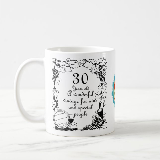 Taza De Café Personalización del vino de cosecha de 30 años (Izquierda)