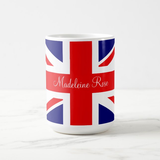 Taza De Café Personalización Nombre Bandera Nacional Británica (Centro)