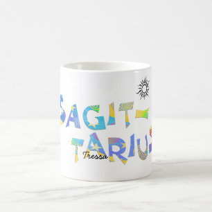 Taza De Café Personalización Nombre-SAGITTARIO Cumpleaños Zod