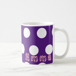 Taza De Café Personalización por nombre Polka Mug