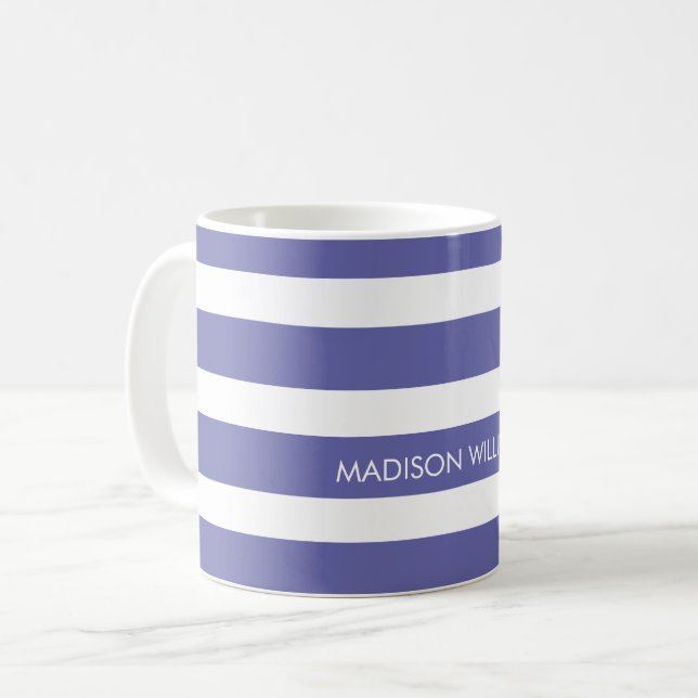 Taza de café personalizada a rayas (Anverso izquierdo)