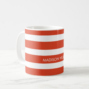 Taza de café personalizada a rayas