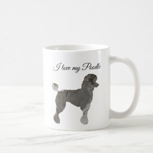 Taza de café personalizada Amor de Caniche Gris Pl