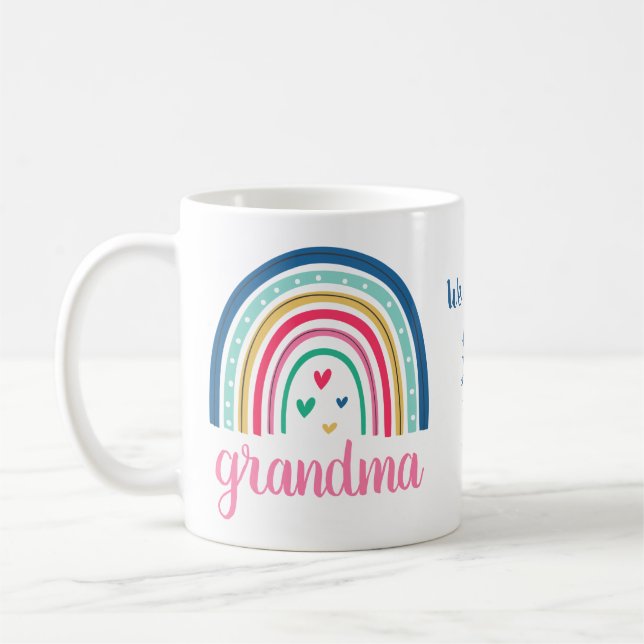 Taza de café personalizada Arcoíris de la Abuela (Izquierda)
