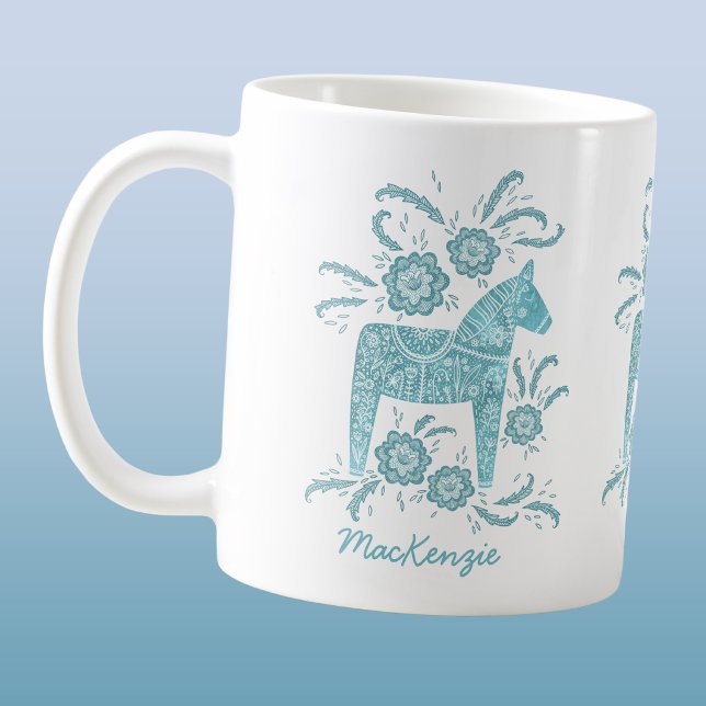 Taza de café personalizada azul turquesa con cabal (Subido por el creador)