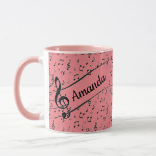 Taza de café personalizada Black Musical