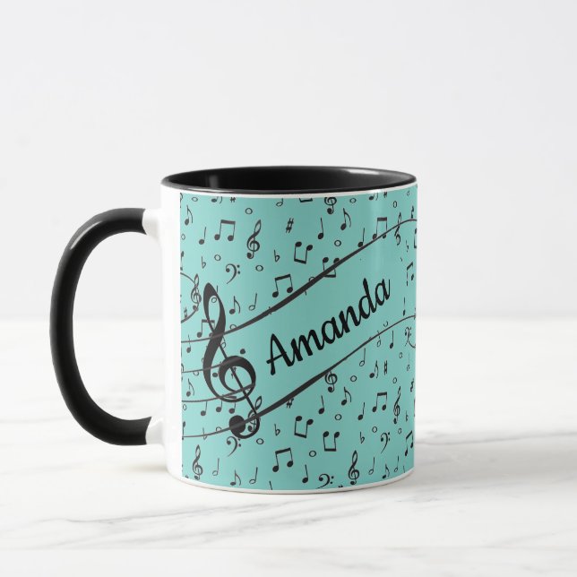 Taza de café personalizada Black Musical (Izquierda)