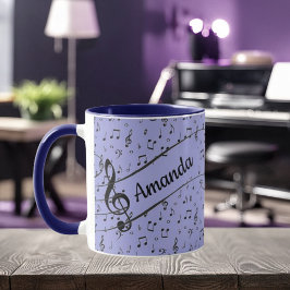 Taza de café personalizada Black Musical
