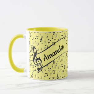 Taza de café personalizada Black Musical