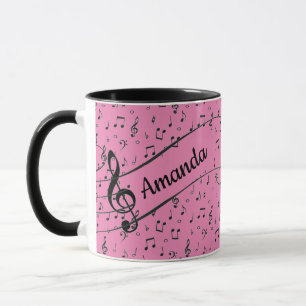 Taza de café personalizada Black Musical