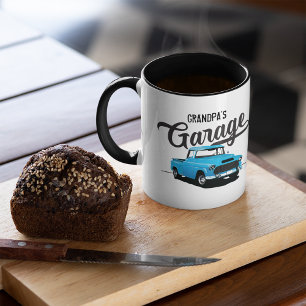 Taza de café personalizada Camioneta Vintage Azul