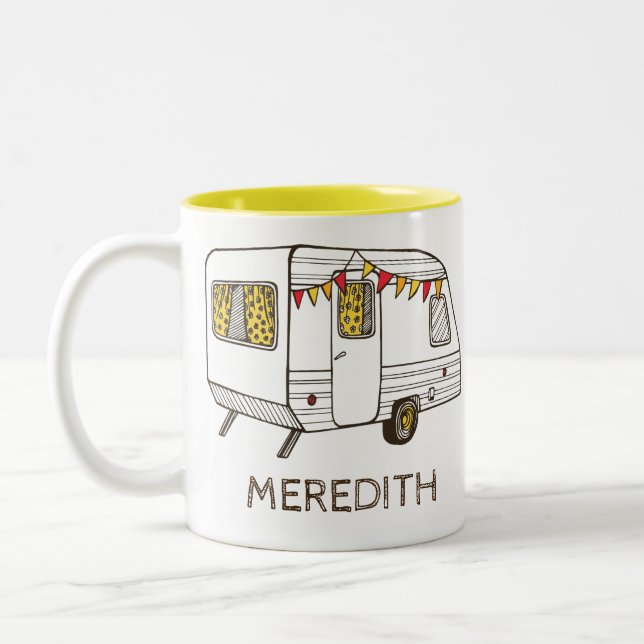 Taza de café personalizada caravana del remolque (Izquierda)