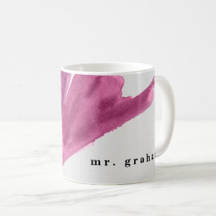 Taza de café personalizada con acuarela púrpura