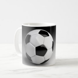 Taza de café personalizada con balón de fútbol