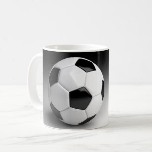 Taza de café personalizada con balón de fútbol