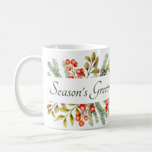 Taza de café personalizada con banner botánico