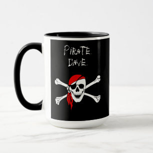 Taza de café personalizada con calavera de pirata 